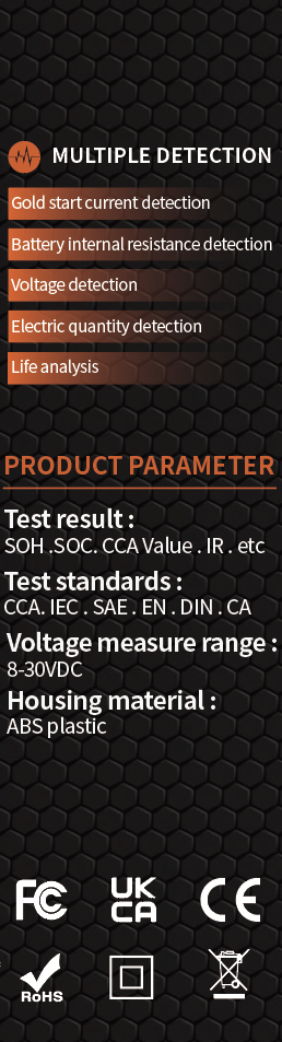 Digitaalne aku tester LED-ekraaniga 12 V 24 V 3 Ah–200 Ah KD5673